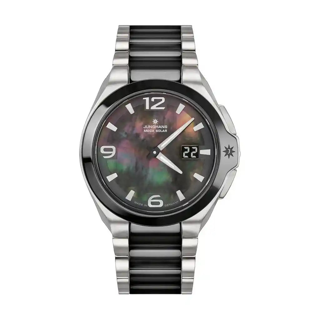 Junghans Spektrum 15/1500.44 40mm met grijze wijzerplaat en keramische kast, 40mm