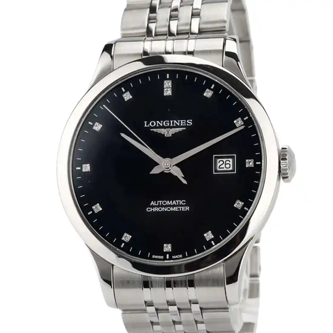 Longines Record Automatik Schwarz