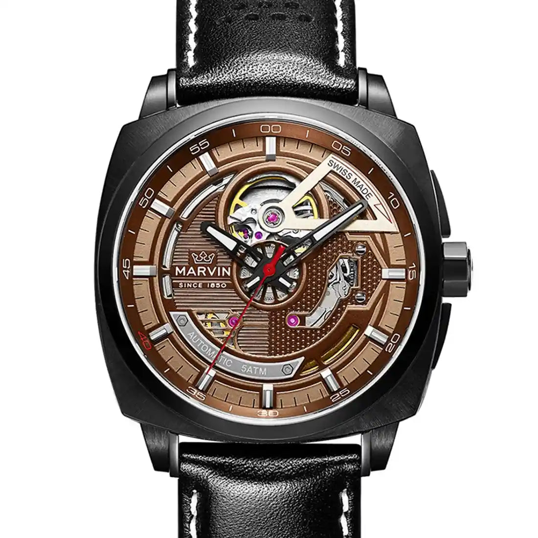 Marvin Watches Malton Cushion Automatic Brown 42mm