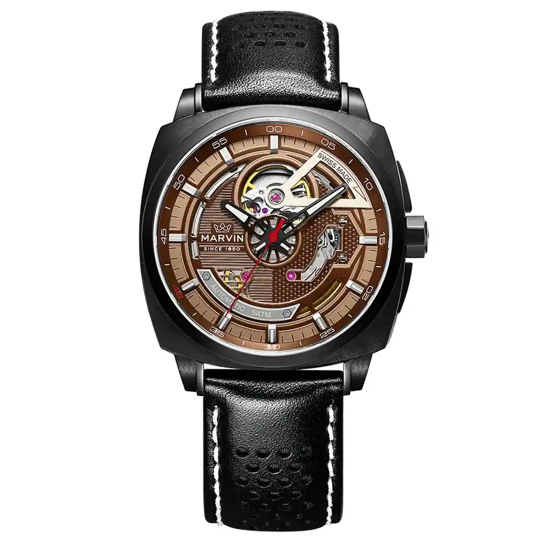 Marvin Watches Malton Cushion Automatic Brown 42mm