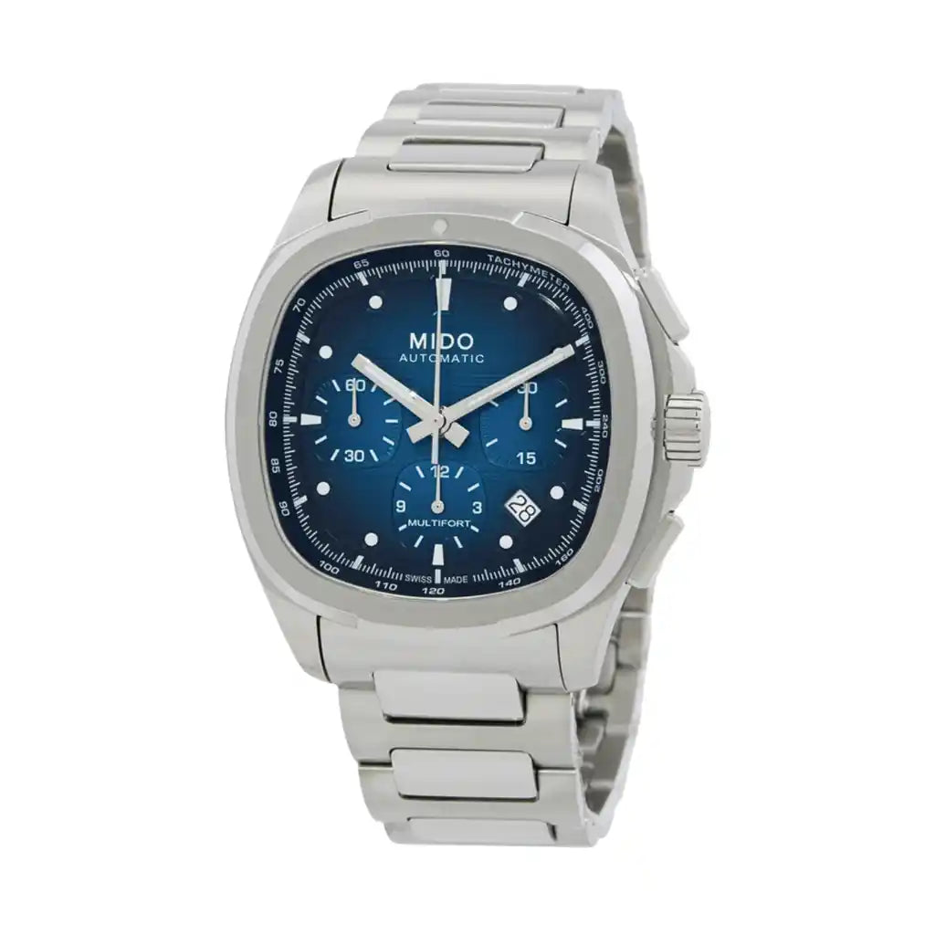 Mido Multifort M049.527.11.041.00 Montre en acier inoxydable avec cadran bleu, 41,20 x 42,00 mm