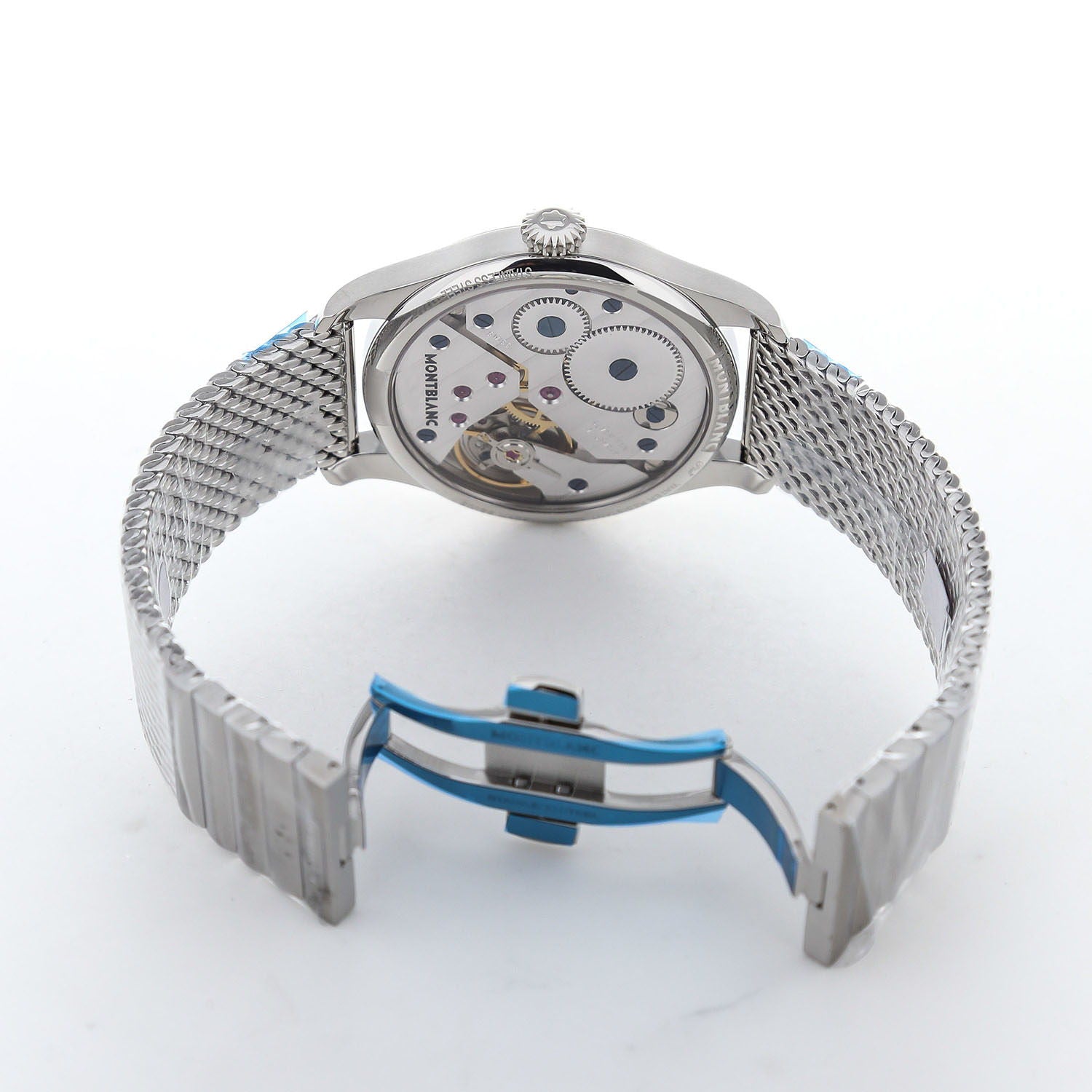 Montblanc 1858 met handopwinding, blauw, 47 mm