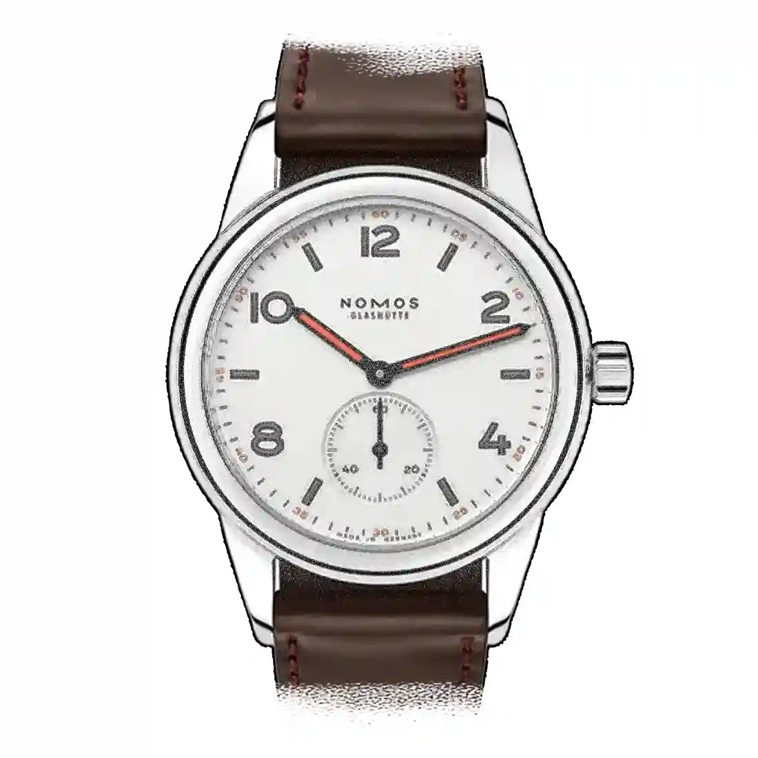 Nomos Glashütte Club met handopwinding, wit, 36 mm