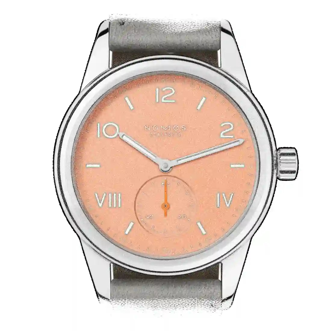 Nomos Glashütte Club met handopwinding, oranje, 36 mm