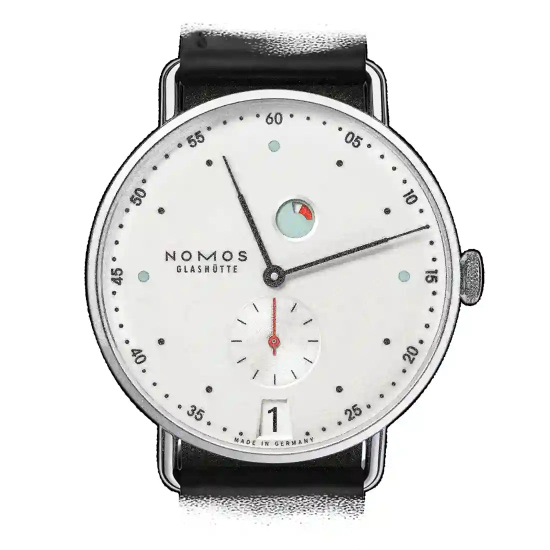 Nomos Glashütte Metro Handaufzug Silber
