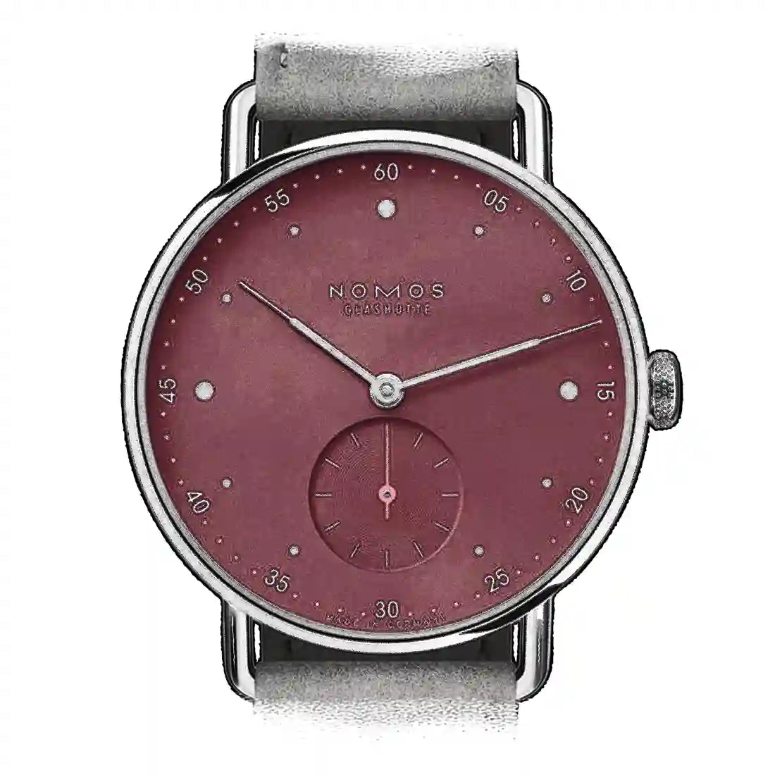 Nomos Glashütte Metro met handopwinding, rood, 33 mm