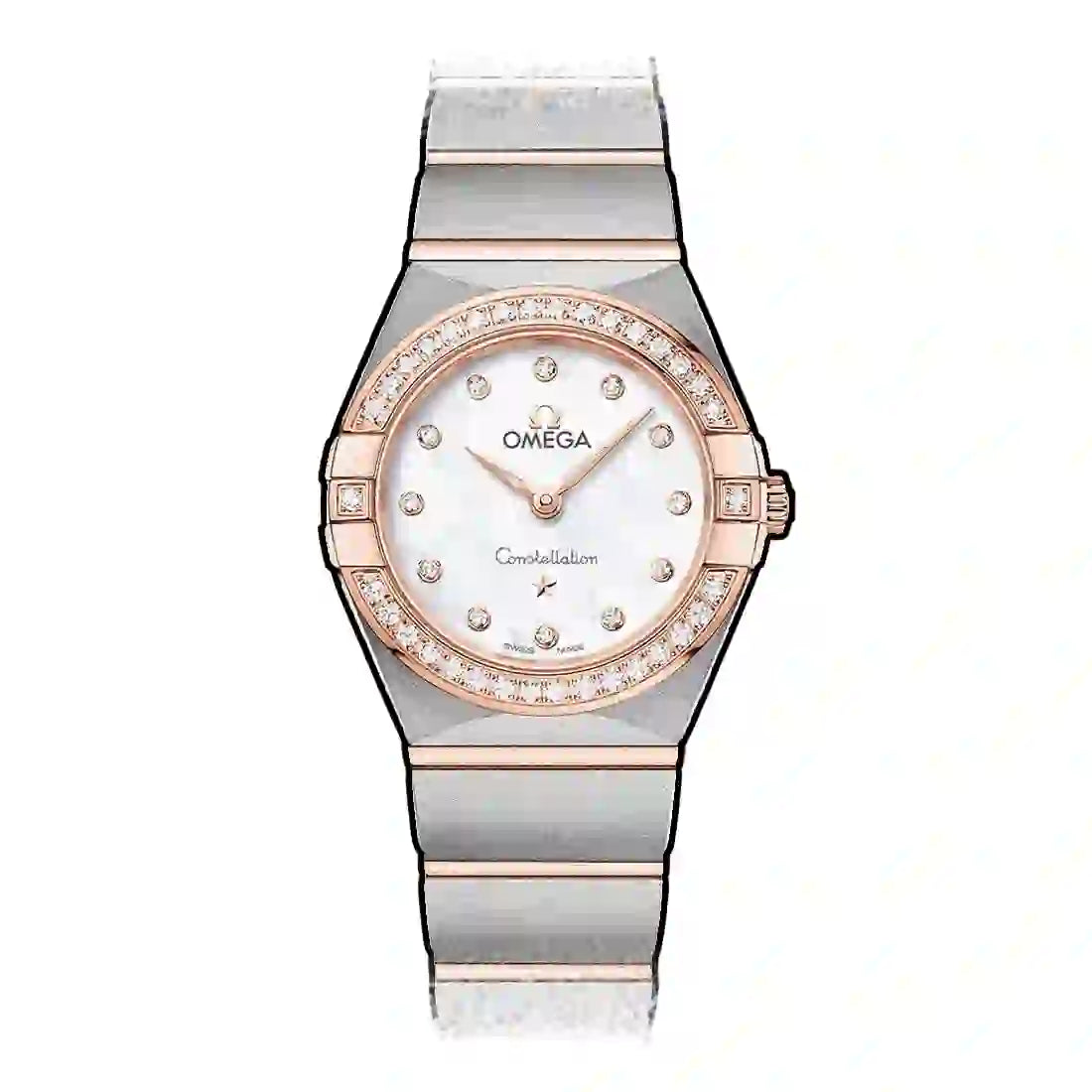 Omega Constellation Manhattan Quartz Pearl White 25mm