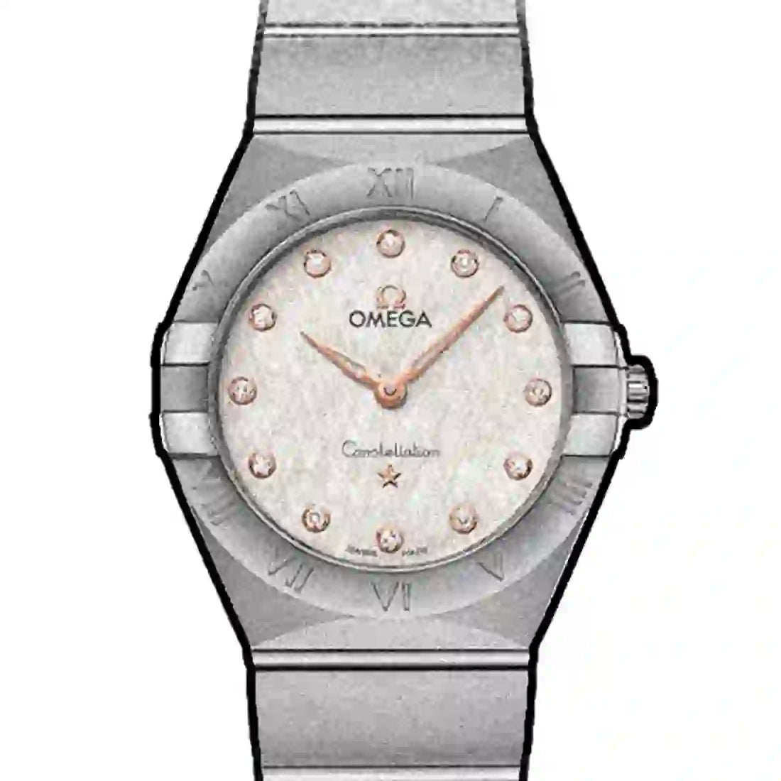 Omega Constellation Quarz Silber