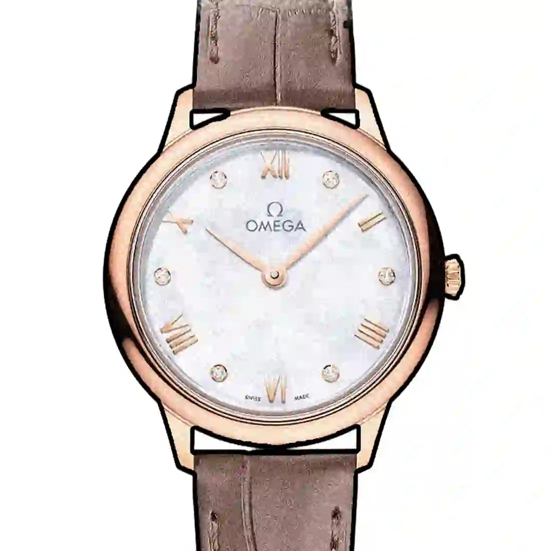 Omega De Ville Prestige Quartz Pearl White 28mm