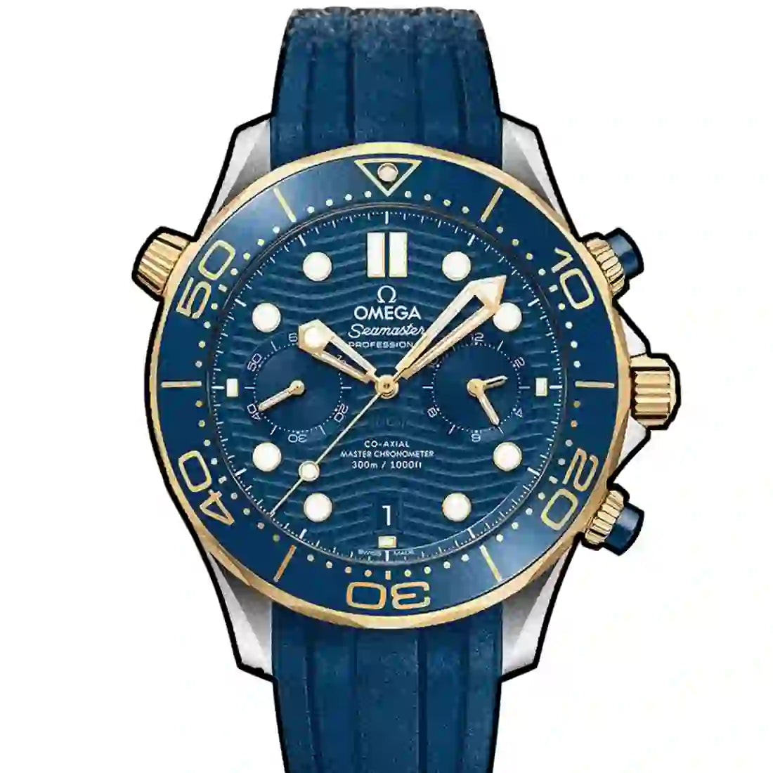 Omega Seamaster Diver 300M Co-Axial Master Chronometer Chronograph Automatic Blue 44mm