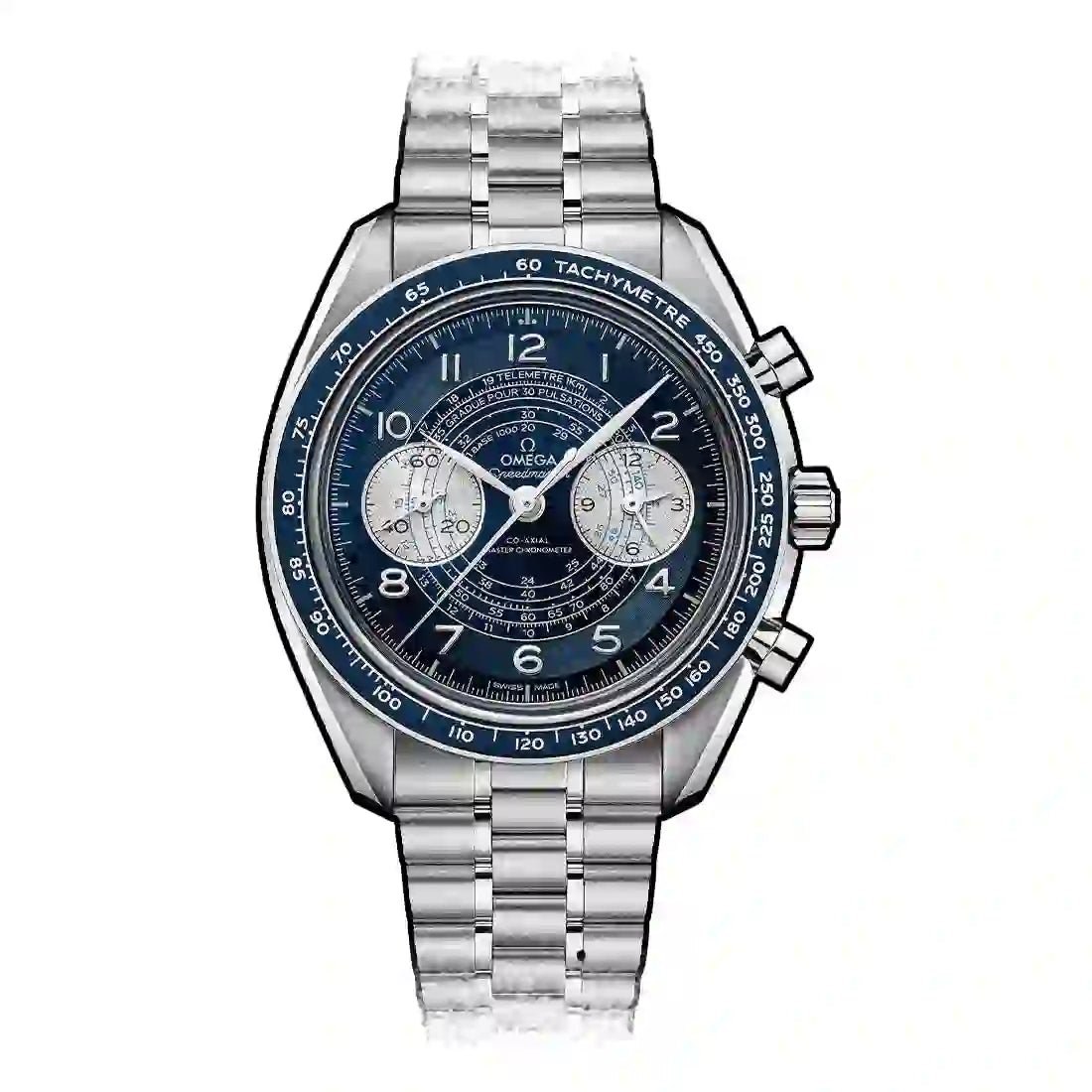 Omega Speedmaster Chronoscope Co-Axial Master Chronomètre Chronographe Remontage Manuel Bleu 43mm