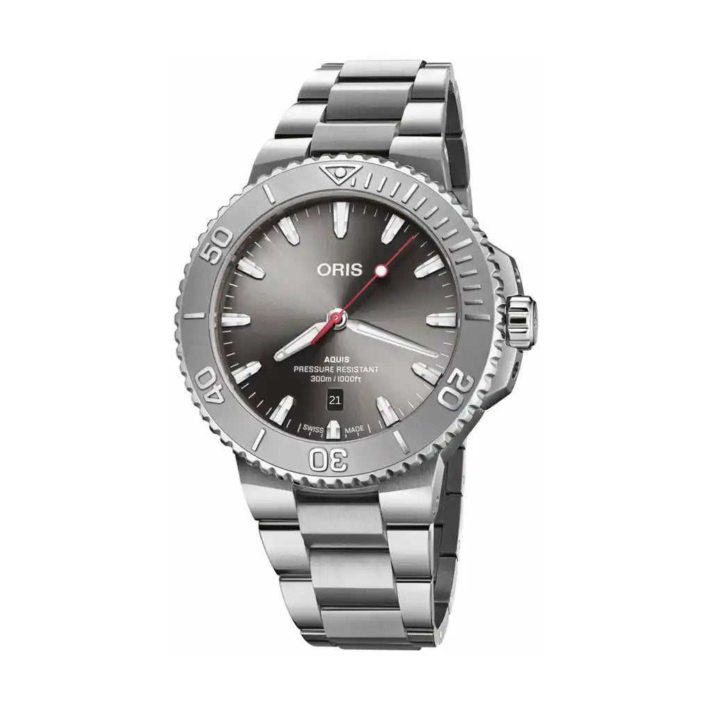 Oris Aquis 01 733 7789 4153-07 8 23 04PEB Grey Dial Stainless steel 43mm Watch