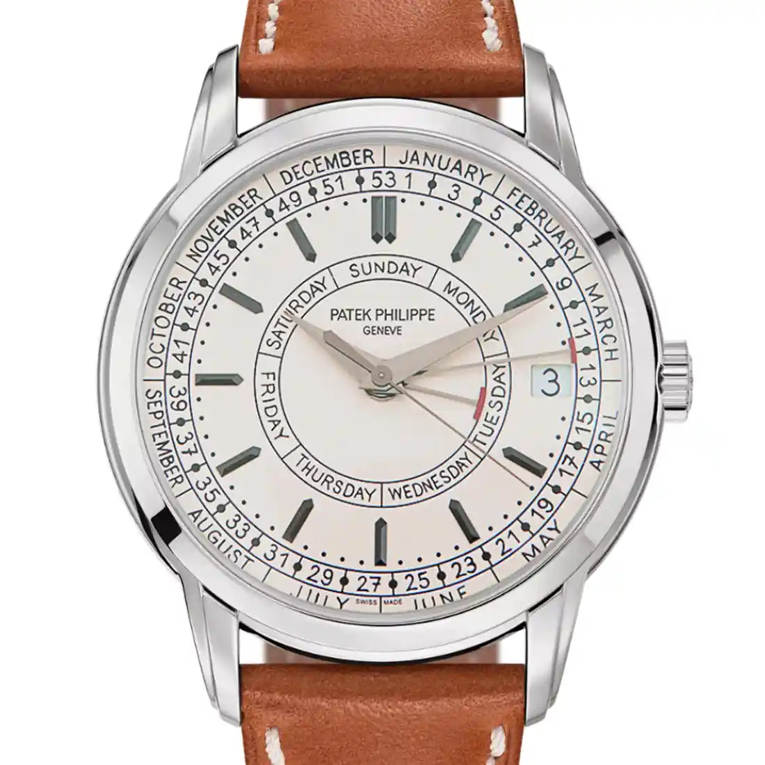 Patek Philippe Calatrava Calendrier Hebdomadaire Automatique Opaline Argenté 40mm