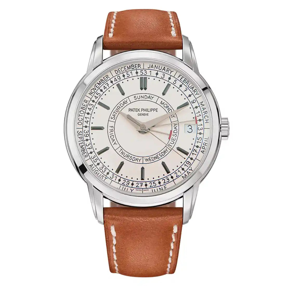 Patek Philippe Calatrava Calendrier Hebdomadaire Automatique Opaline Argenté 40mm