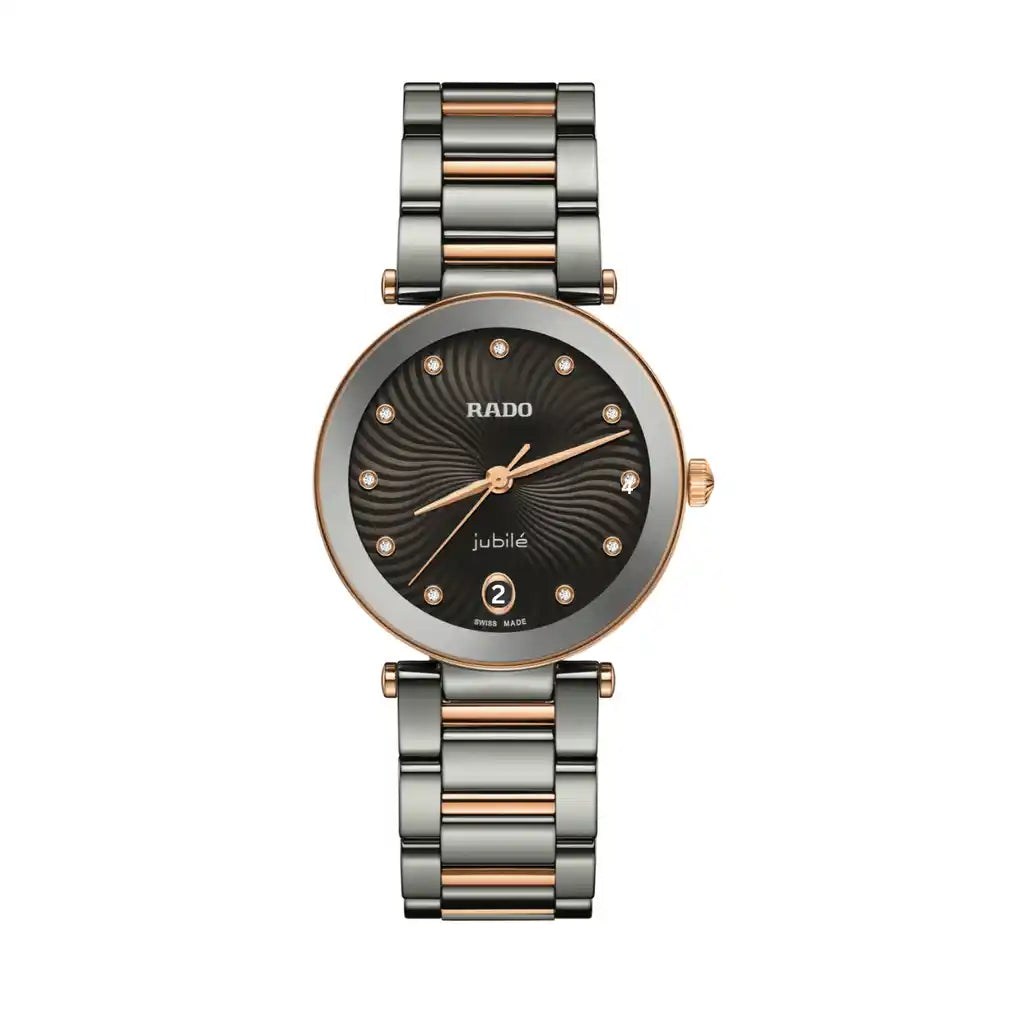 Rado LaCoupole Diamonds R22241703 Gray Dial Ceramic, Stainless Steel 31mm Watch