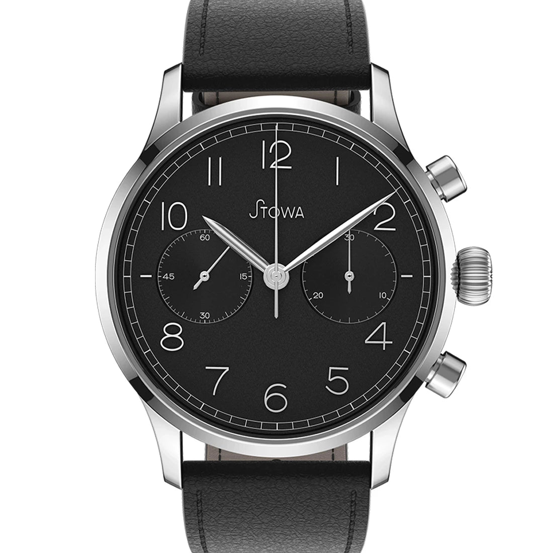 STOWA Chronographen 1938 Schwarz Automatik Schwarz