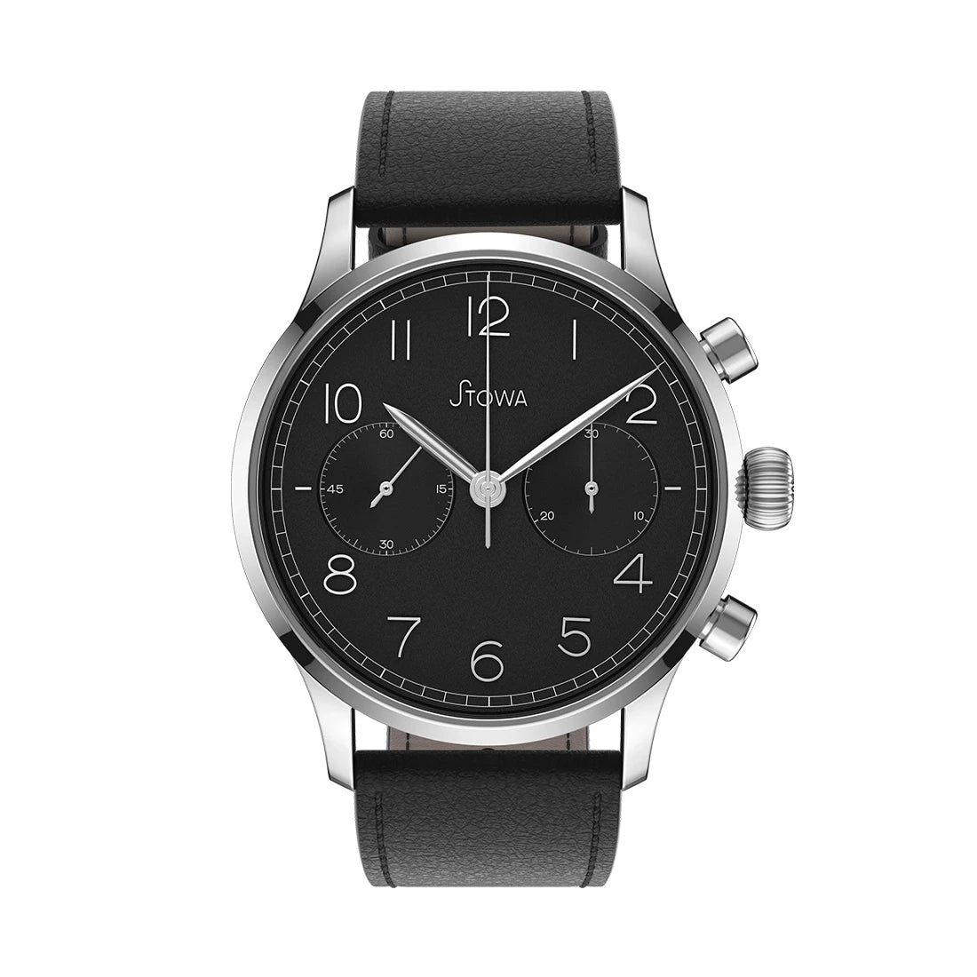 STOWA Chronographen 1938 Schwarz Automatik Schwarz