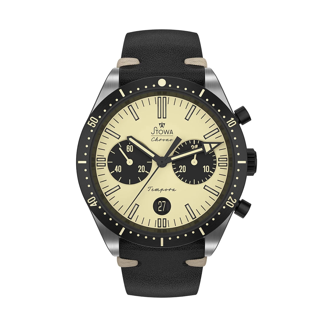 STOWA Chronographen Tempora Big Eye beige Automatik Mehrfarbig