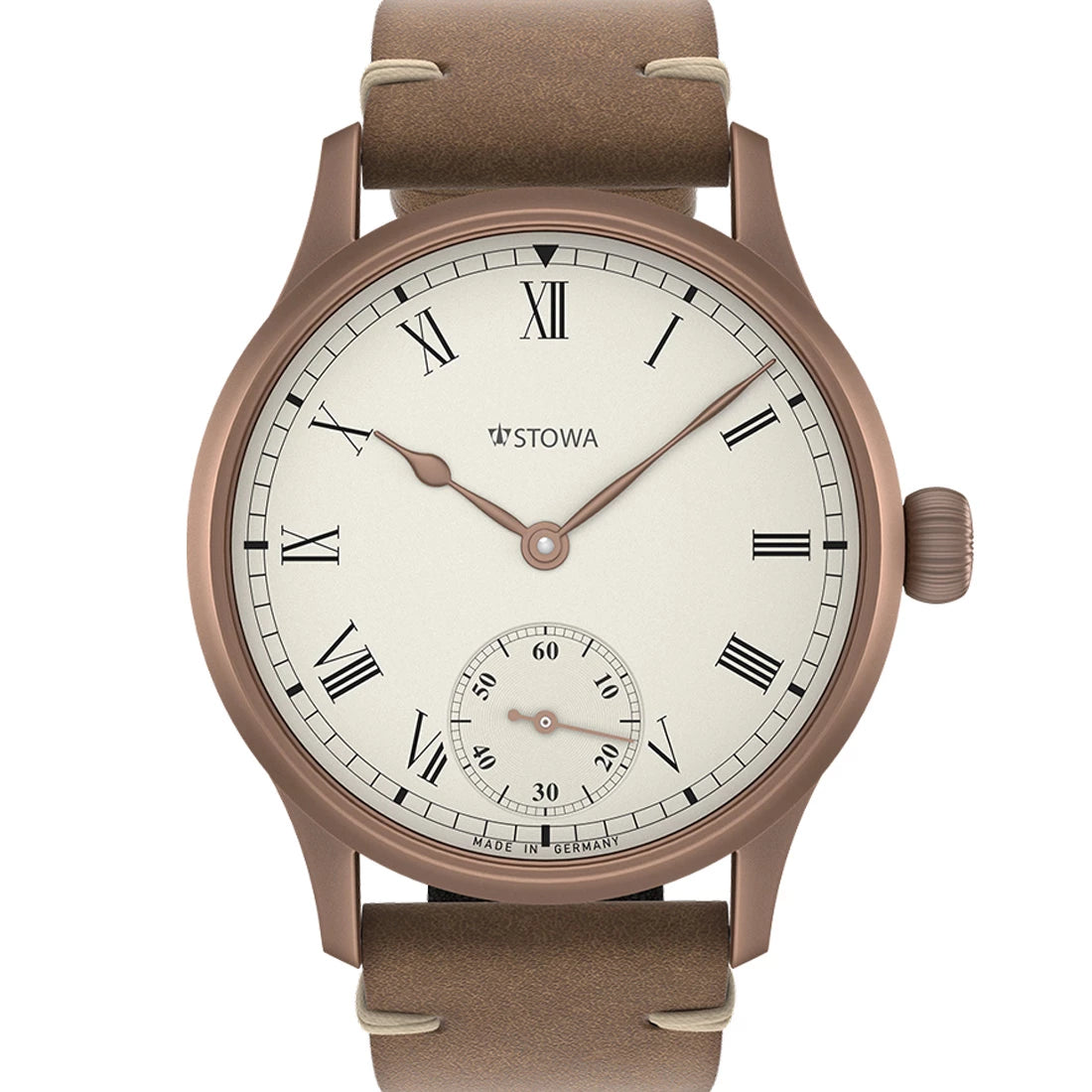 STOWA Marine Original Brons Vintage Romeins Handopwinding Zilver 41 mm