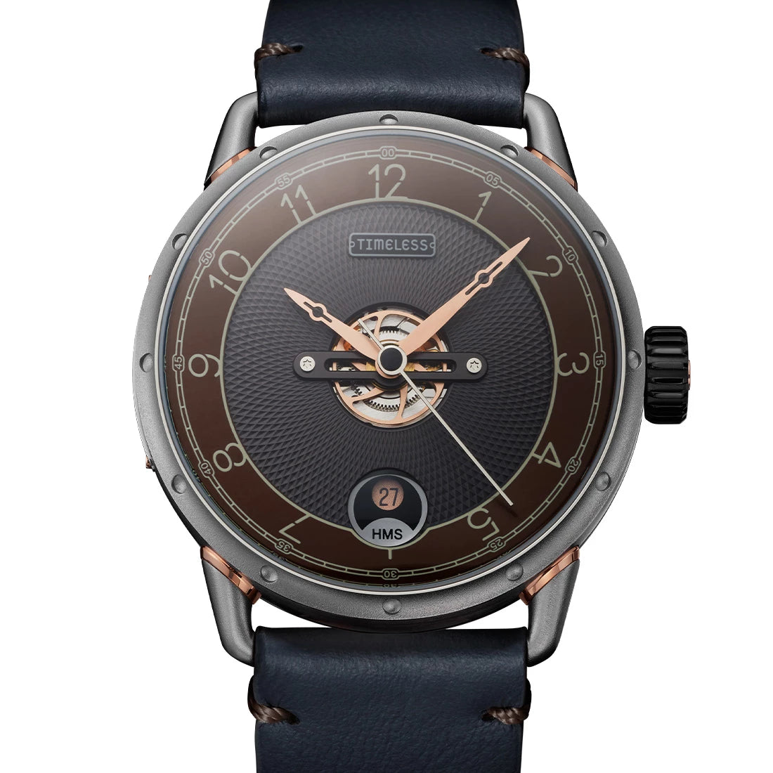 Tijdloos horloge HMS 003, automatisch, bruin, 41,5 mm