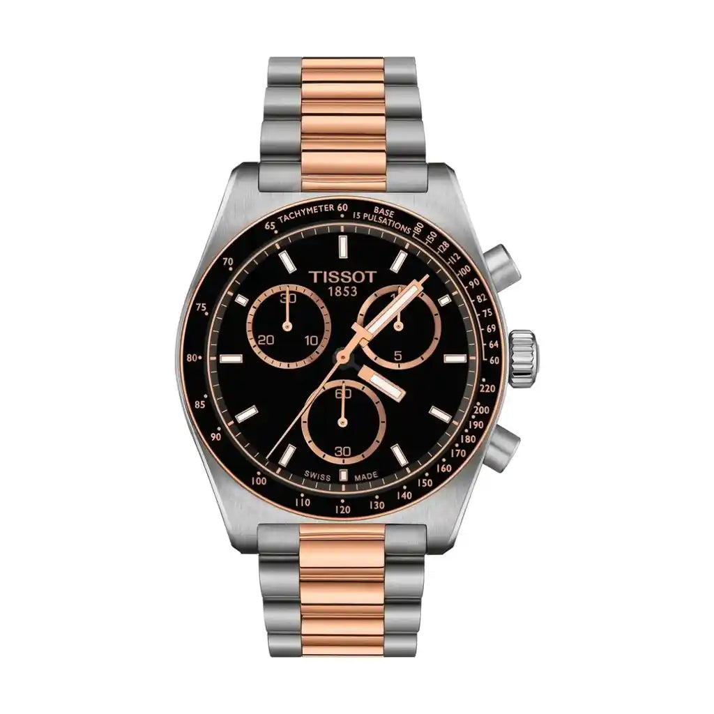 Tissot PR 516 T149.417.22.051.0140mm Schwarz , Edelstahl, Gelbgold, PVD-beschichtet 40mm