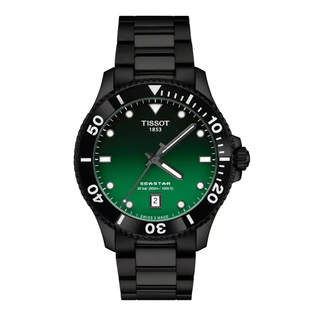 Tissot Seastar T120.410.33.091.00 40mm Grün , Edelstahl, PVD-beschichtet, 40mm
