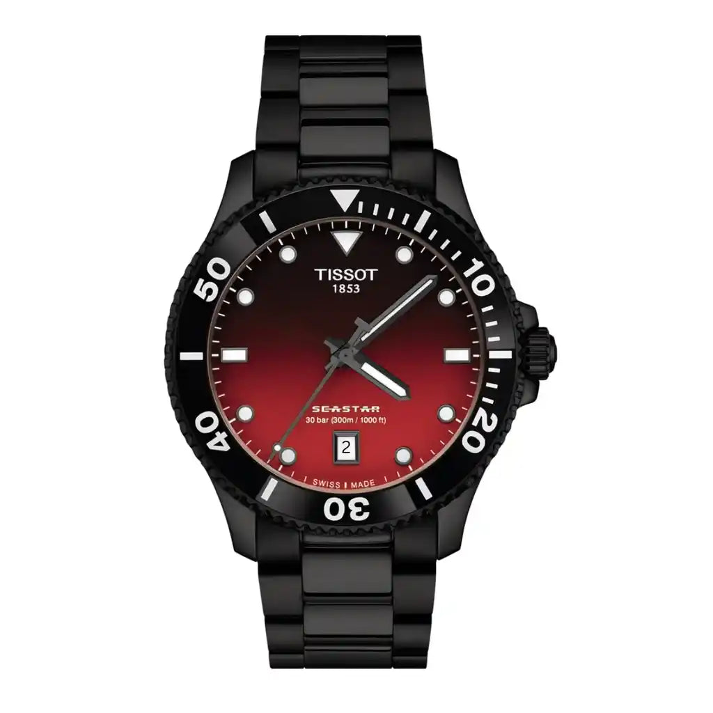 Tissot Seastar T120.410.33.421.00 40mm Rot , Edelstahl, PVD-beschichtet, 40mm