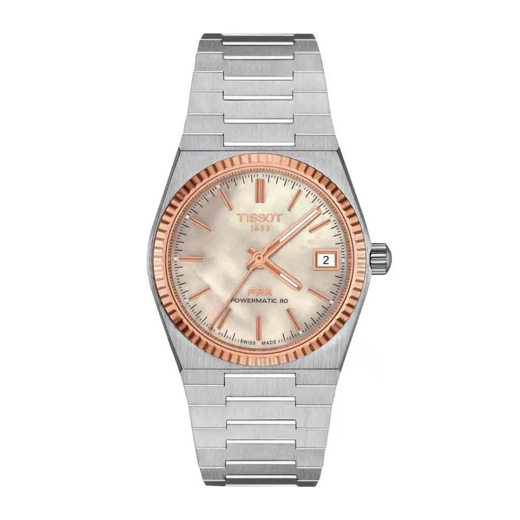 Tissot T-Classic T931.207.41.111.00 Uhr Perlmutt , Edelstahl, Roségold, PVD-beschichtet, 35 mm