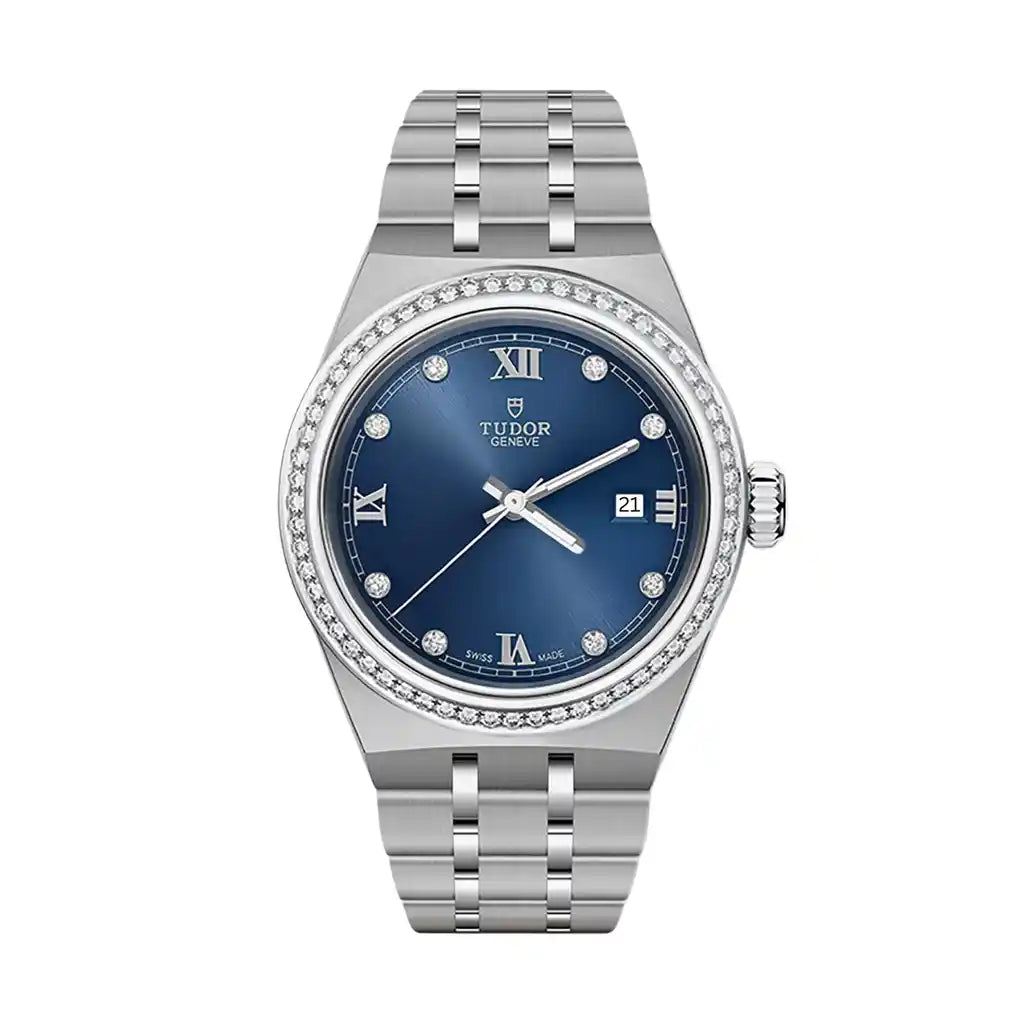 Tudor Royal M28320-0002 Uhr mit blauem Zifferblatt, Edelstahl, 28 mm