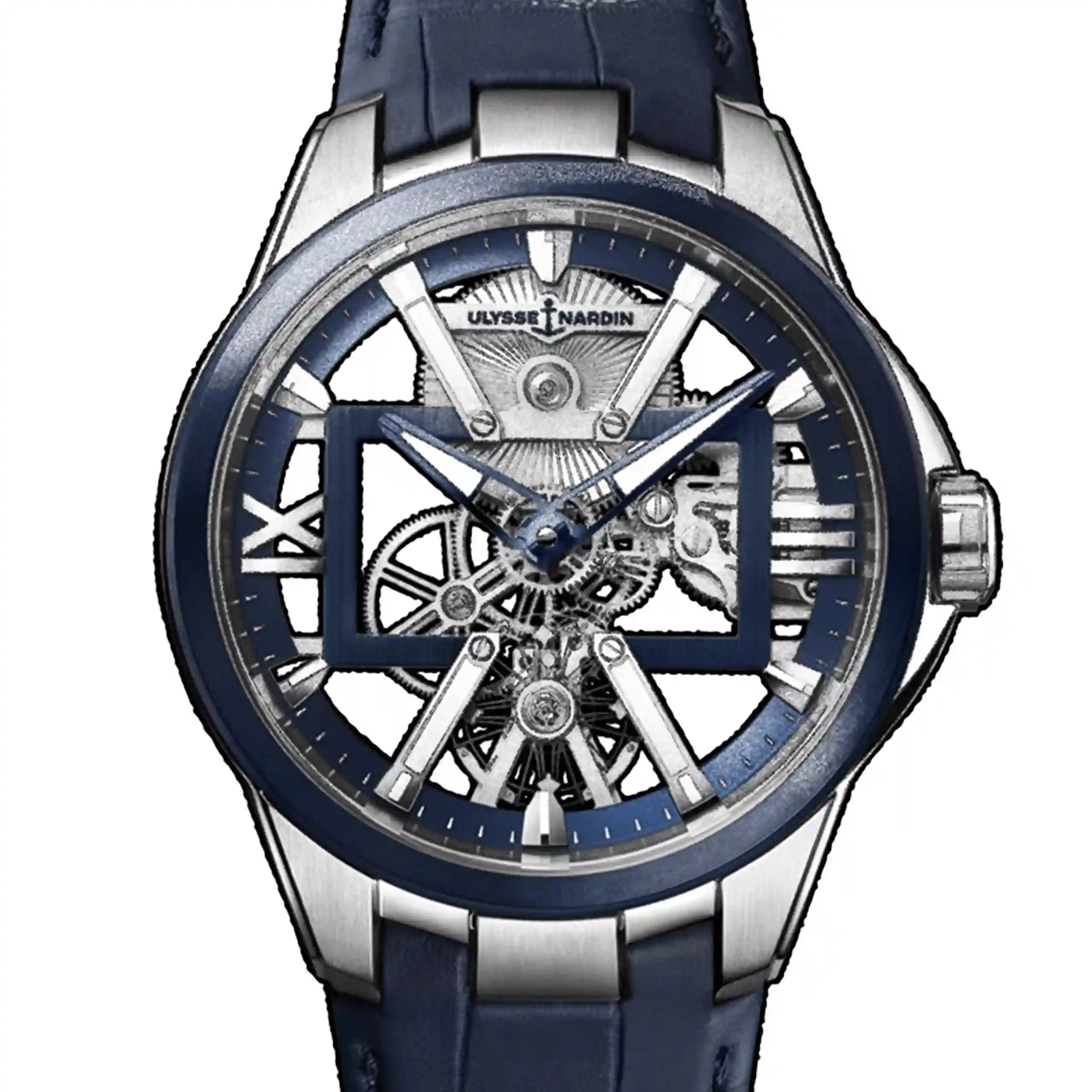 Ulysse Nardin Ulysse Nardin Executive met handopwinding, blauw, 42 mm