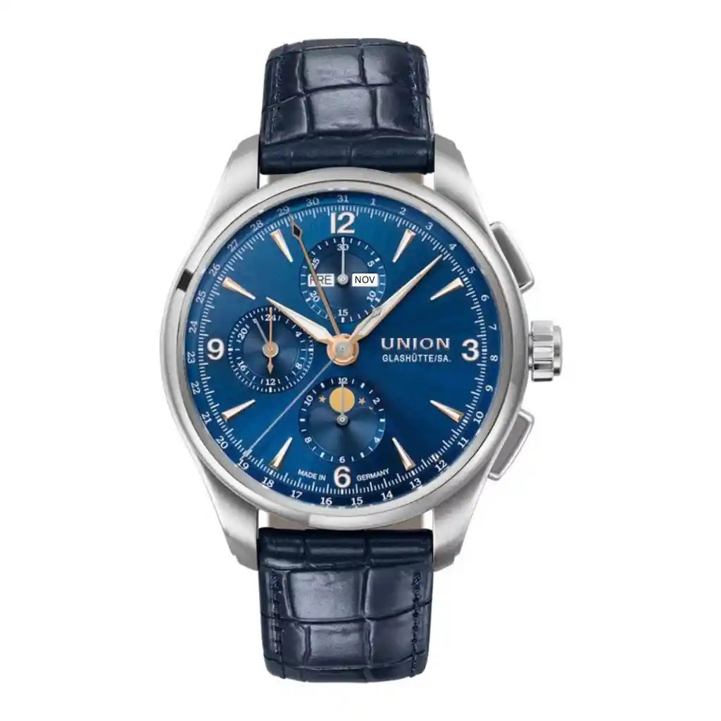 Union Glashütte Belisar D014.425.16.047.01 – Uhr mit blauem Zifferblatt, Edelstahl, 42 mm