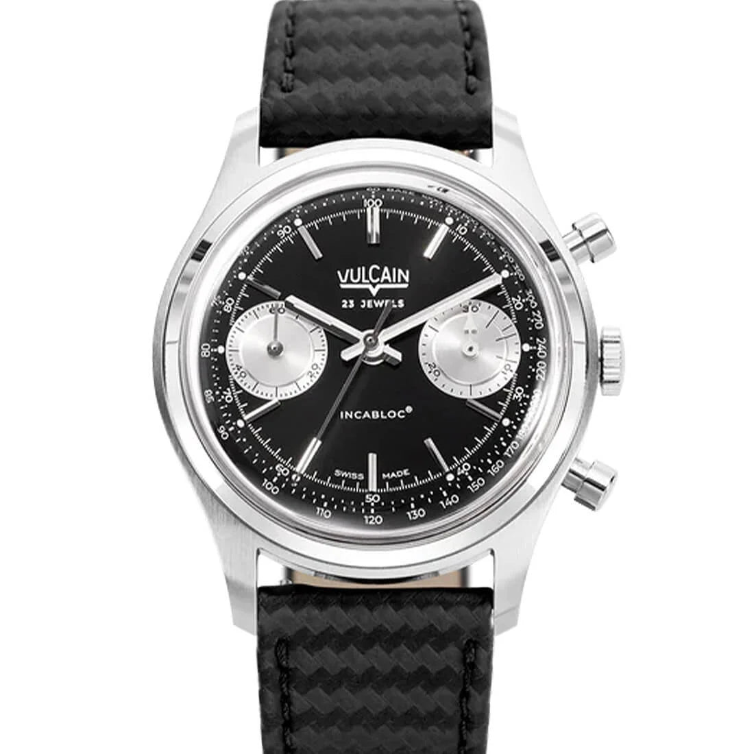 Vulcain Chronograph Manual Winding Black/Silver 38mm