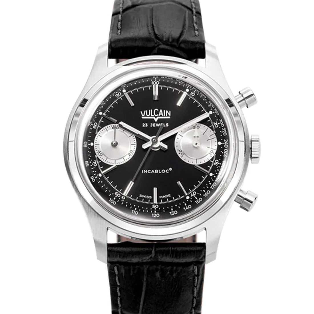Vulcain Chronograph Manual Winding Black/Silver 38mm