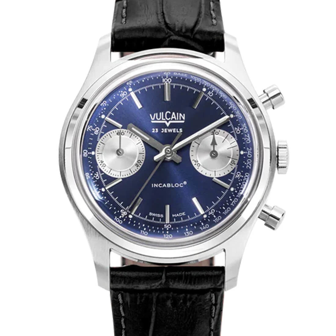Vulcain Chronograaf met handopwinding, blauw, 38 mm