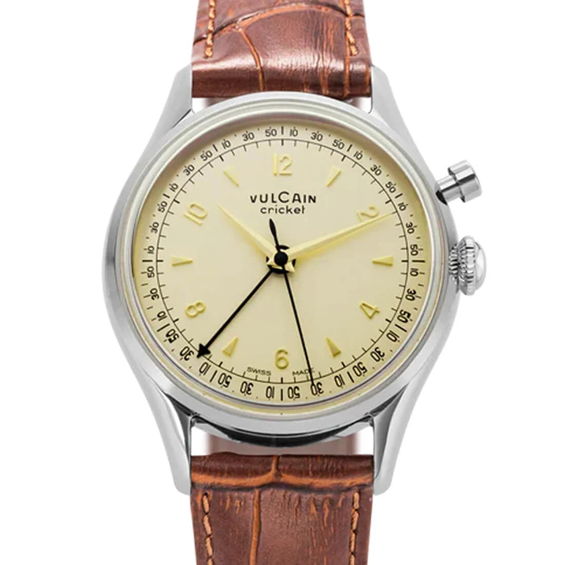 Vulcain Cricket met handopwinding, eierschaalkleur, 39 mm