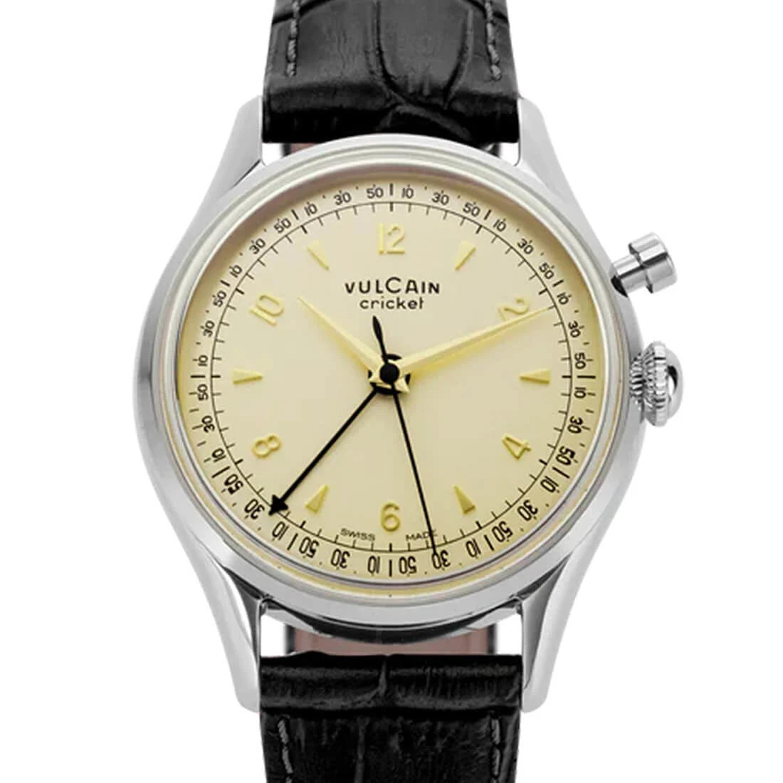 Vulcain Cricket met handopwinding, eierschaalkleur, 39 mm