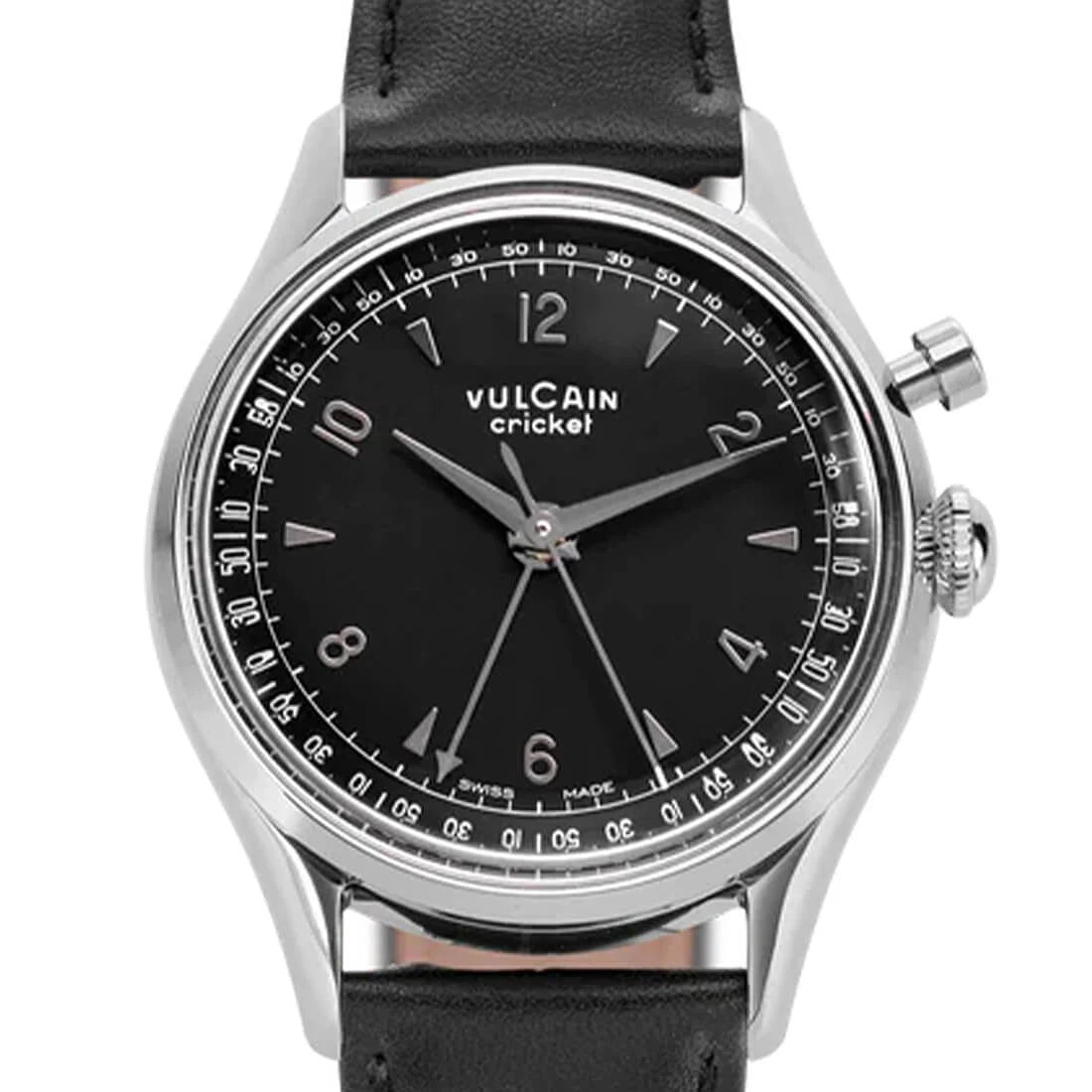 Vulcain Cricket met handopwinding, zwart, 36 mm