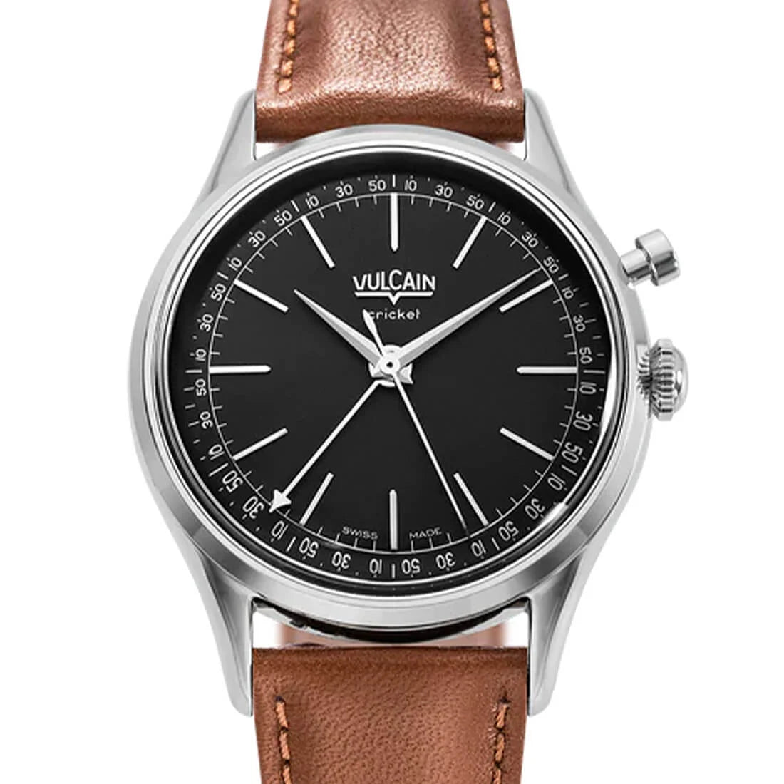 Vulcain Cricket met handopwinding, zwart, 36 mm