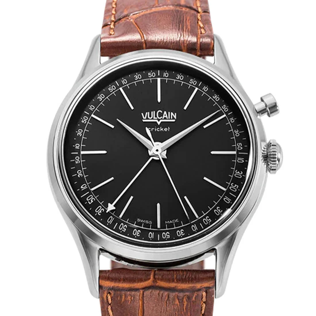 Vulcain Cricket met handopwinding, zwart, 36 mm