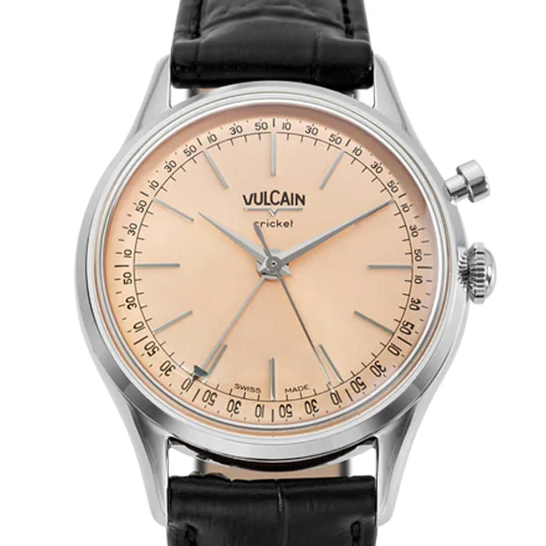 Vulcain Cricket met handopwinding, zalmkleurig, 36 mm