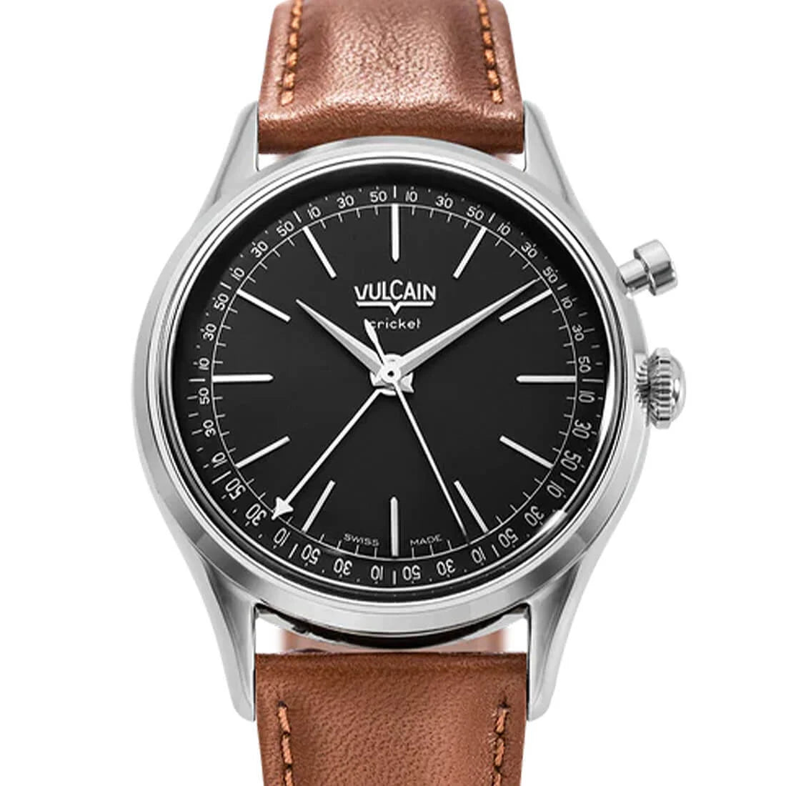 Vulcain Cricket met handopwinding, zwart, 39 mm