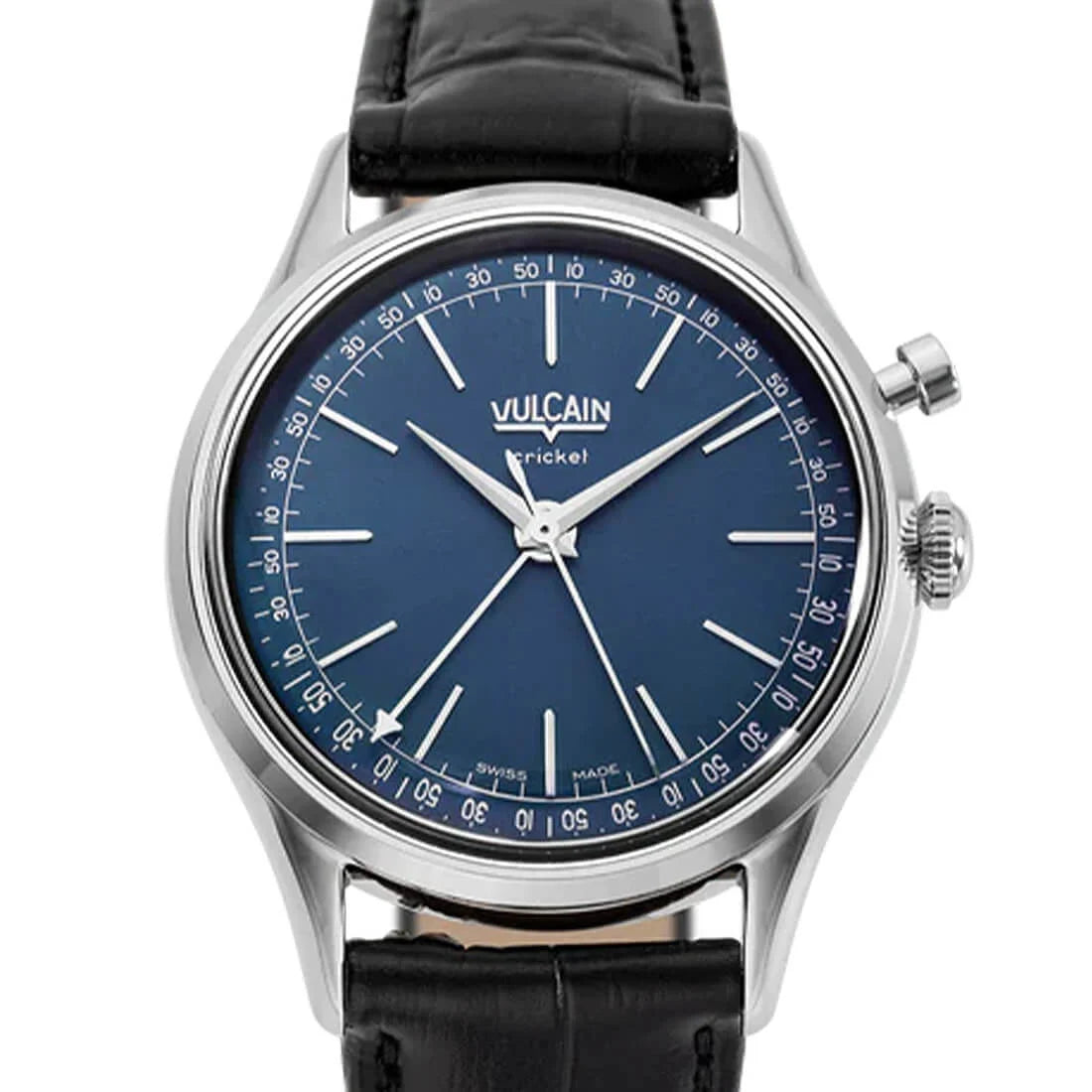 Vulcain Cricket met handopwinding, blauw, 39 mm