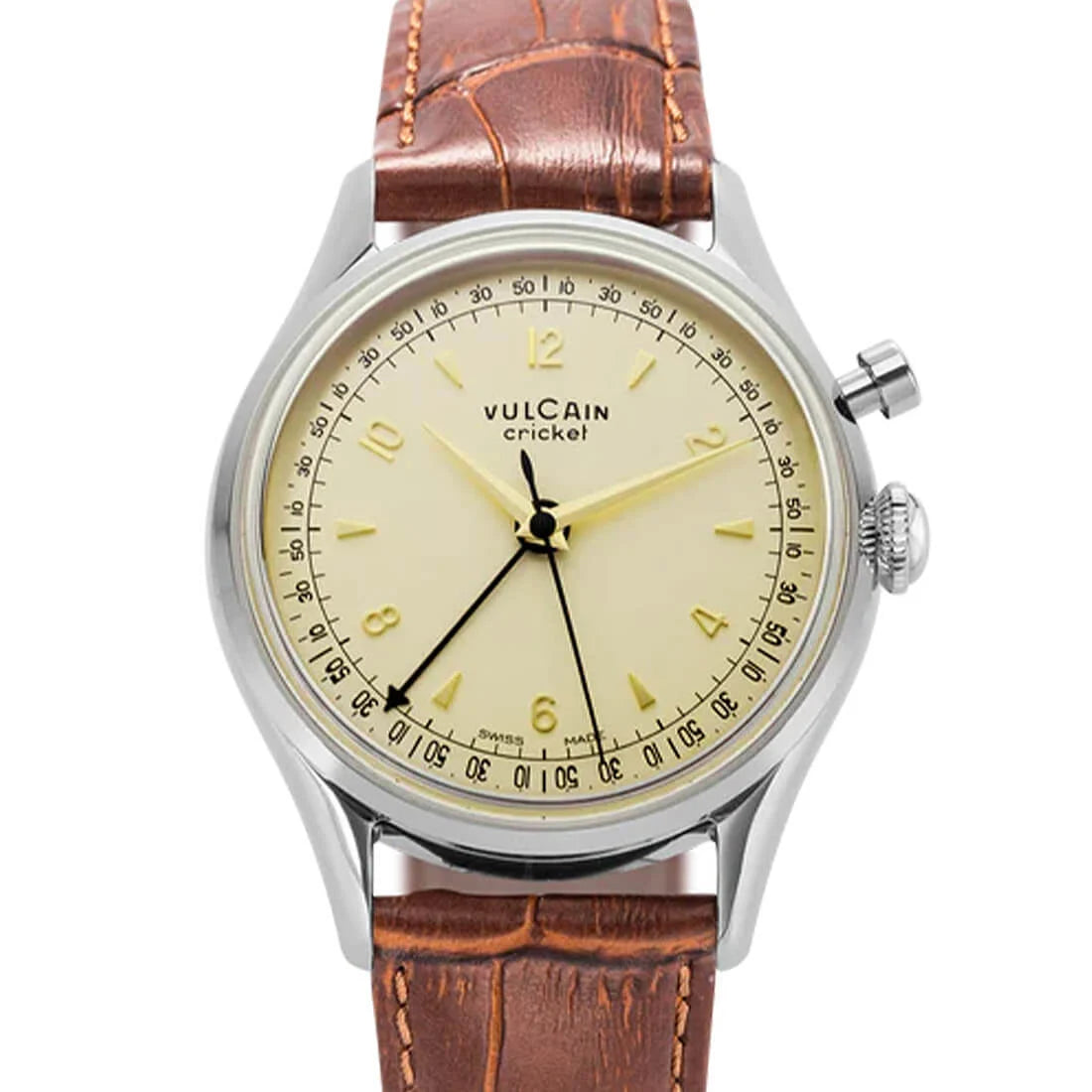 Vulcain Cricket met handopwinding, eierschaalkleur, 39 mm