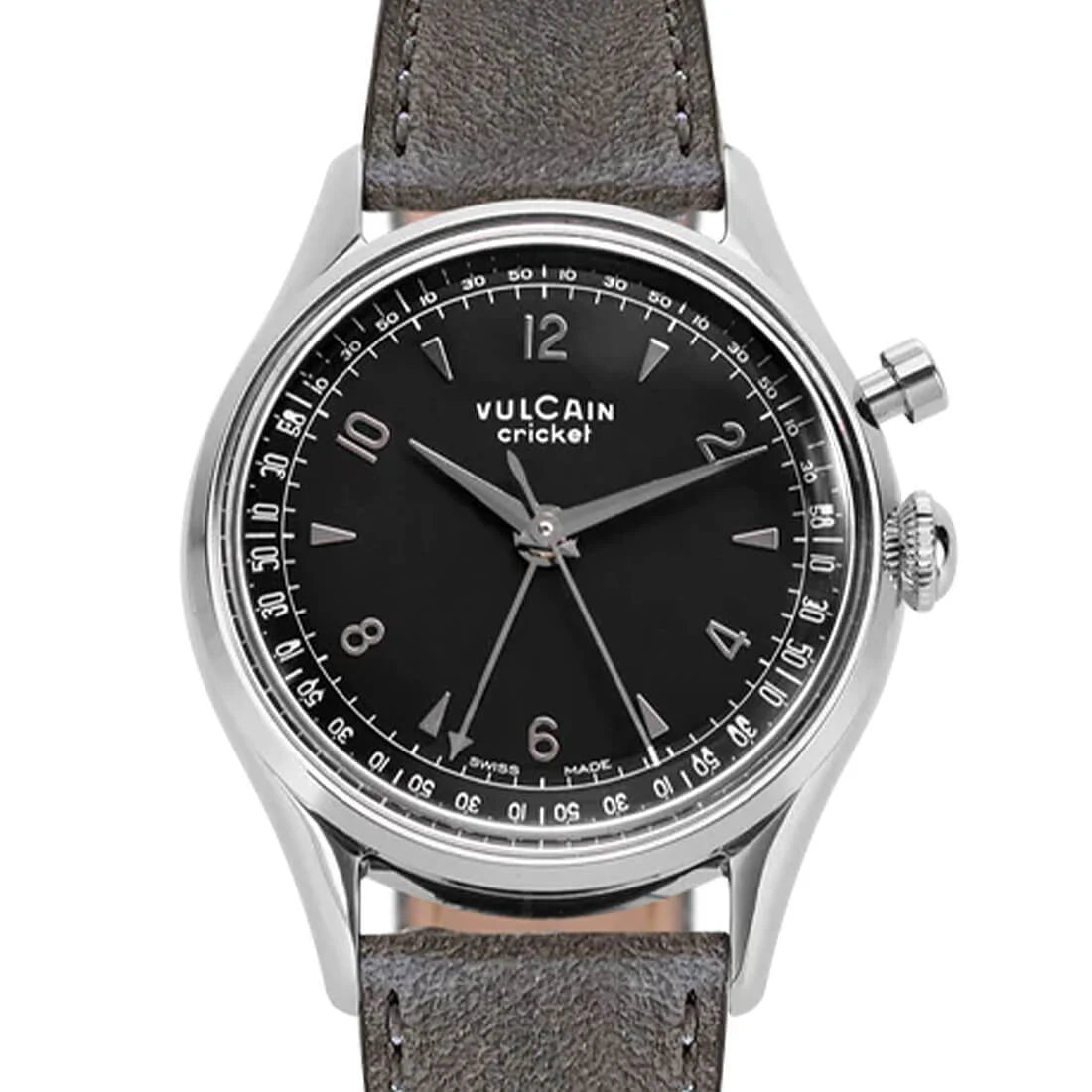 Vulcain Cricket met handopwinding, zwart, 36 mm