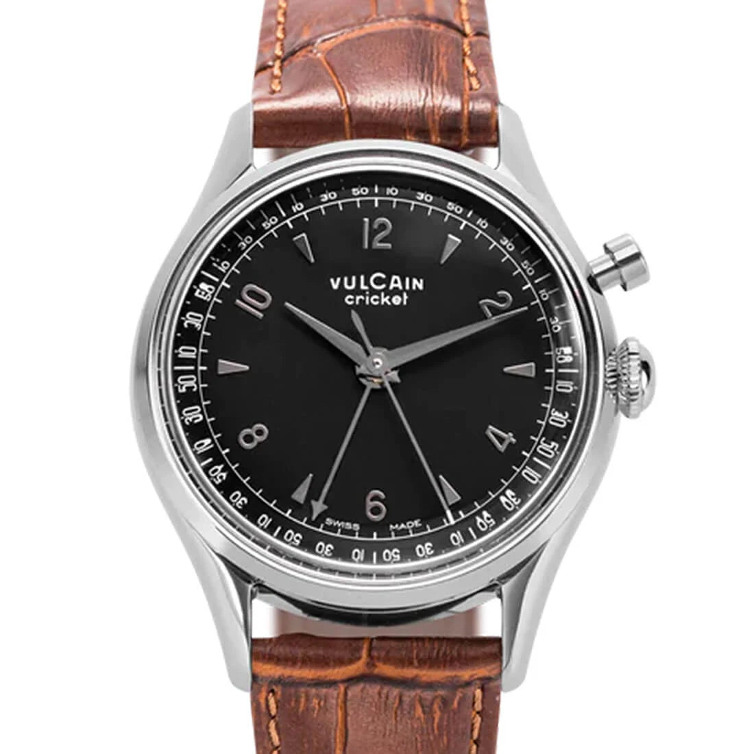Vulcain Cricket met handopwinding, zwart, 36 mm