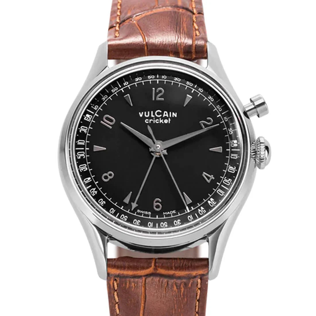 Vulcain Cricket met handopwinding, zwart, 36 mm