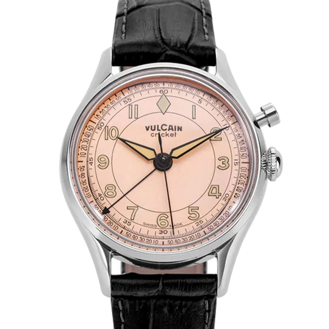 Vulcain Cricket met handopwinding, zalmkleurig, 36 mm