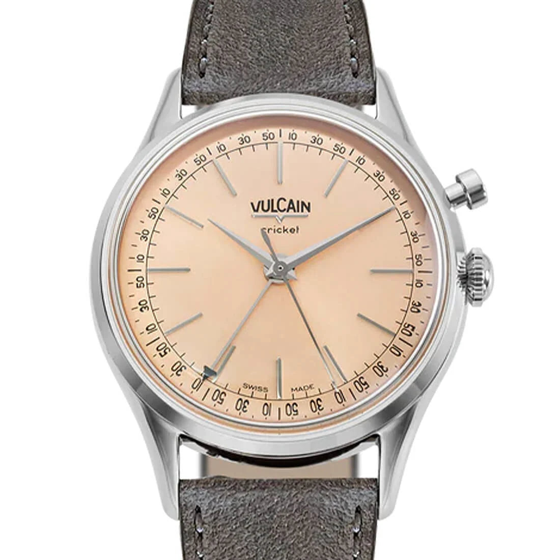 Vulcain Cricket met handopwinding, zalmkleurig, 36 mm