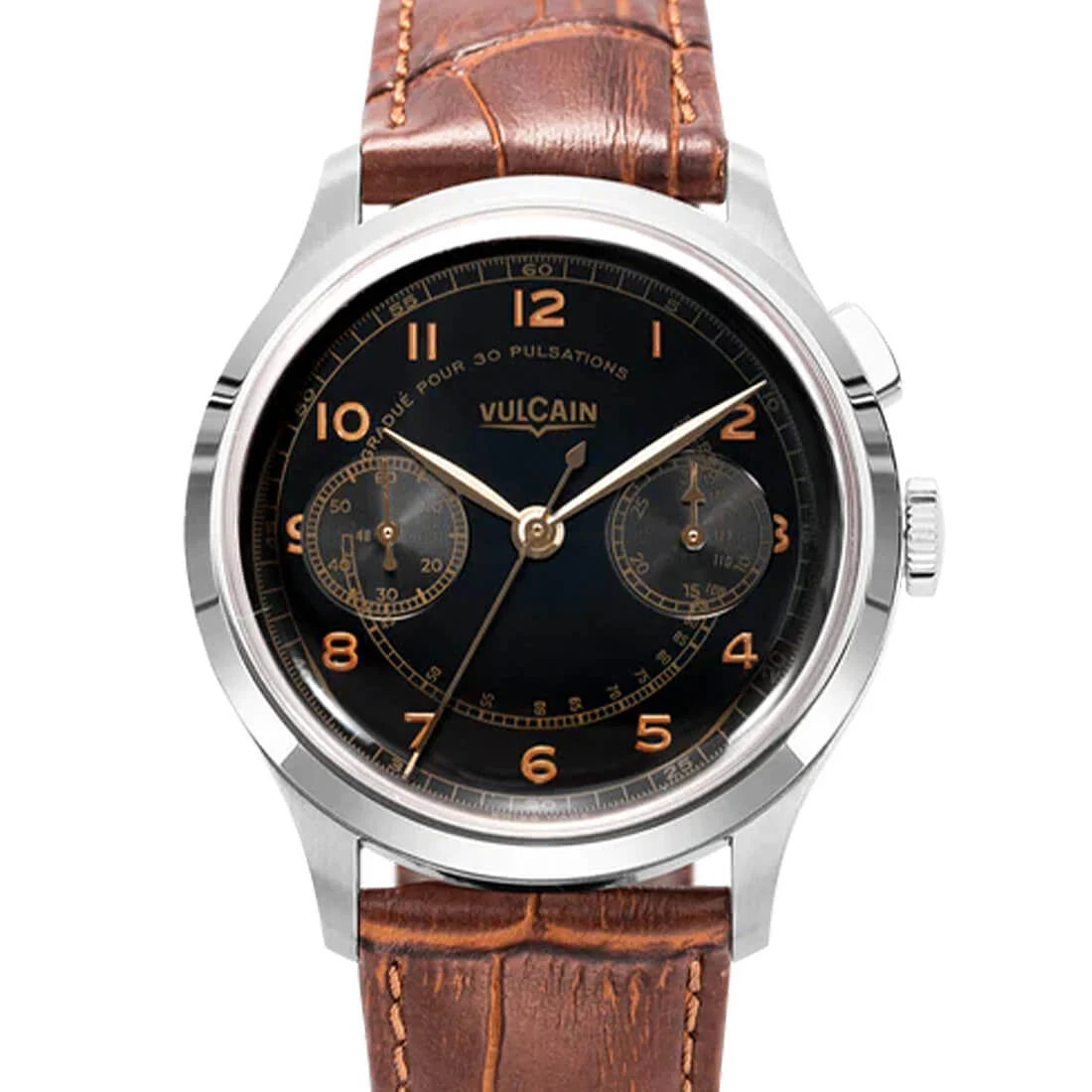 Vulcain Monopusher Manual Winding Black 39mm