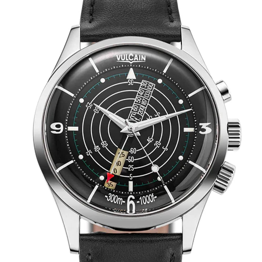 Vulcain Nautical Heritage met handopwinding, zwart/wit, 42 mm